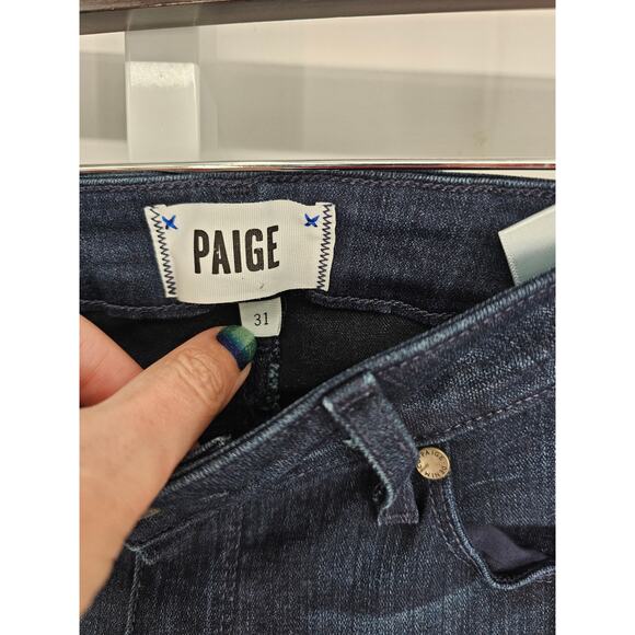 Paige Womens Sz 31 Verdugo Crop Dark Wash Denim Blue Jeans - Picture 3 of 5